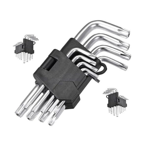 Jogo de Chaves Torx Curtas 9 Peças – Aço Cromo Vanadium T10 a T50 - 1 – Shop do Zap Campo Grande