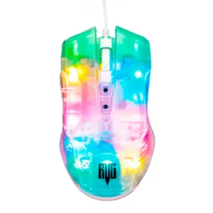 Mouse Gamer LED Transparente Alta Performance com 6 Botões